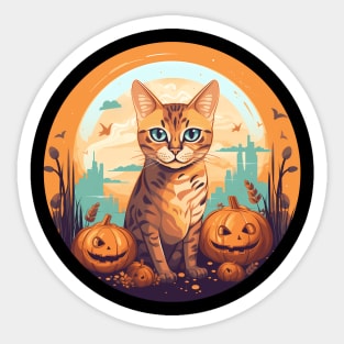 Bengal Cat Halloween, Cat Lover Sticker